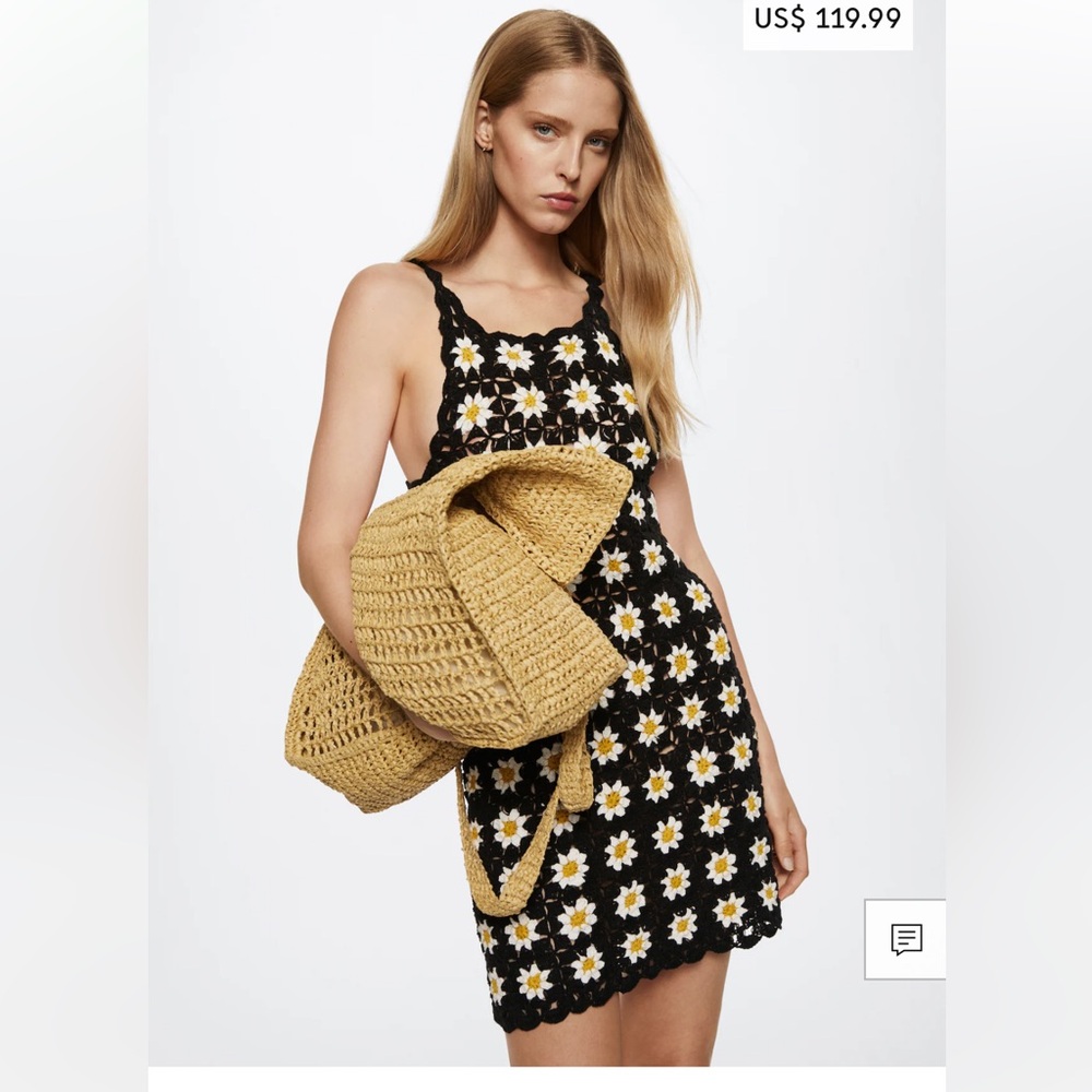 Mango Crotchet Dress - 8 - NWT